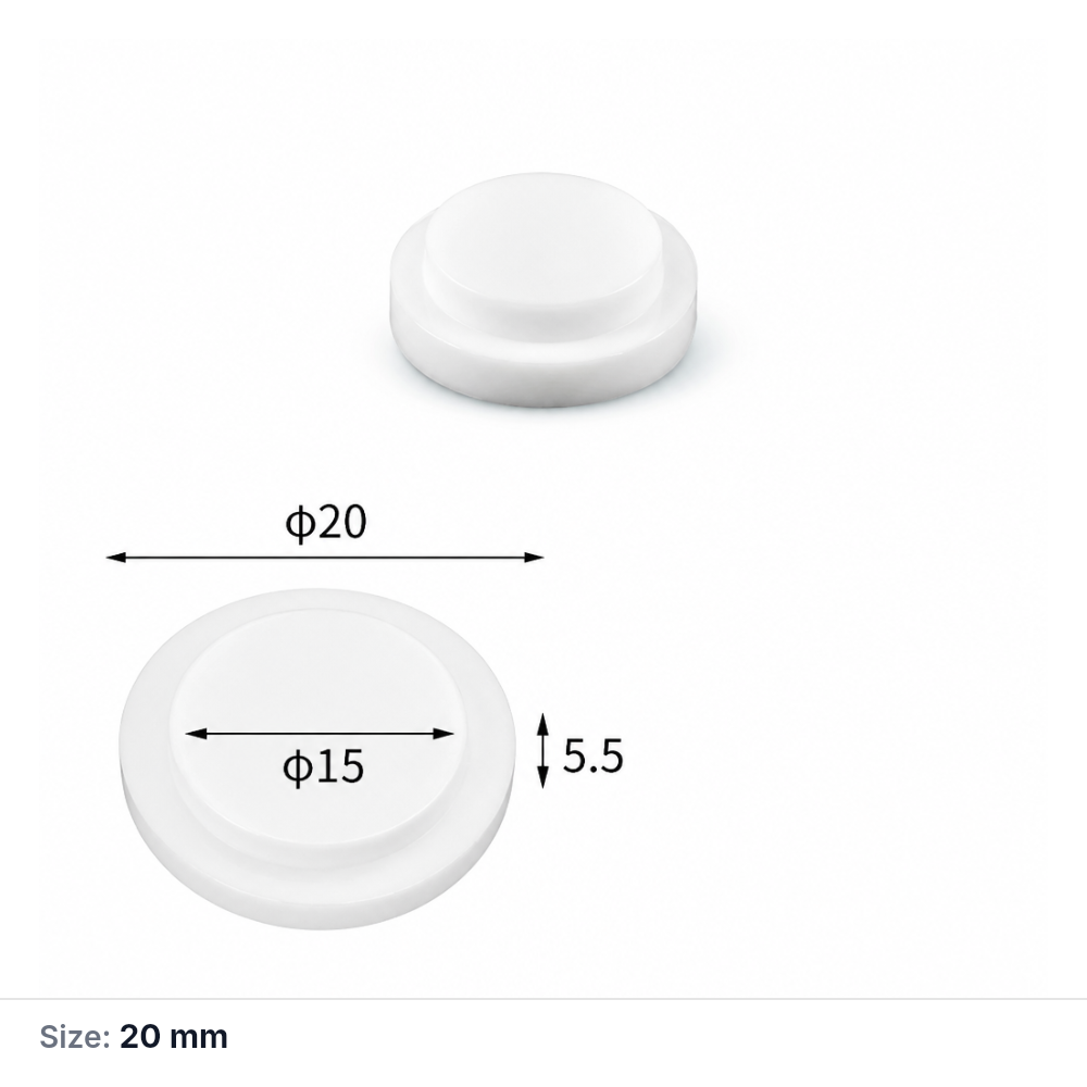 (MQAAC061) Inner-fitting Alumina Crucible Lid, Ø20 × 5.5 mm