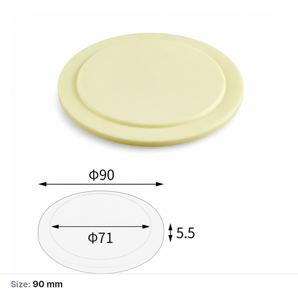 (MQAAC066) Inner-fitting Alumina Crucible Lid, Ø90 × 5.5 mm