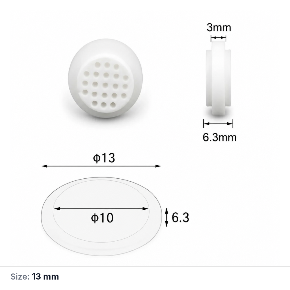 (MQAAC074) Perforated Alumina Crucible Lid, Ø13 × 6.3 mm