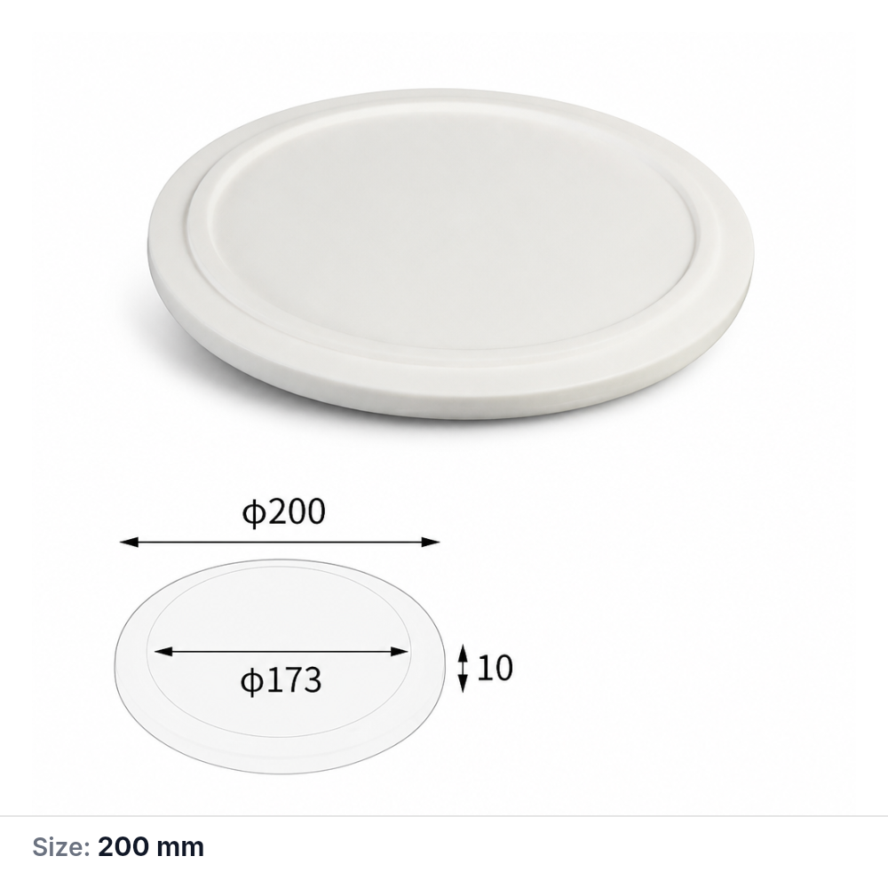 (MQAAC077) Ribbed-edge Alumina Crucible Lid, Ø200 × 10 mm
