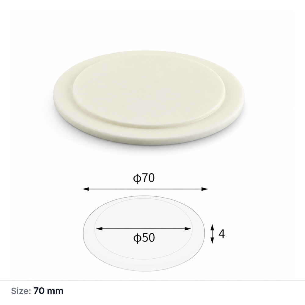 (MQAAC080) Inner-fitting Alumina Crucible Lid, Ø70 × 4 mm