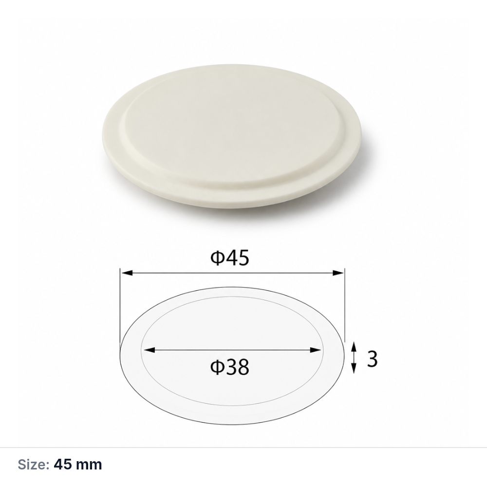 (MQAAC081) Inner-fitting Alumina Crucible Lid, Ø45 × 3 mm