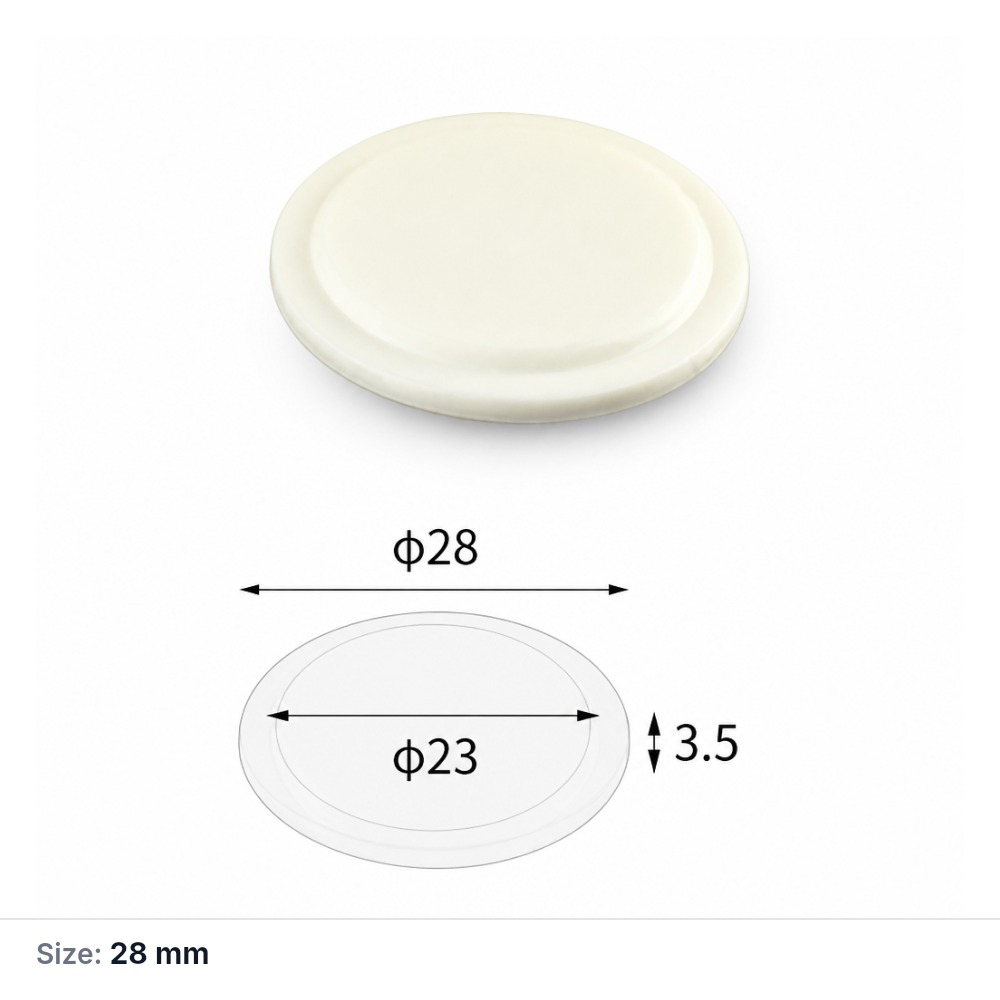 (MQAAC084) Inner-fitting Alumina Crucible Lid, Ø28 × 3.5 mm