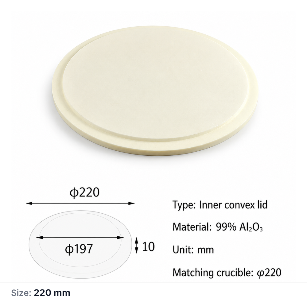 (MQAAC085) Inner-fitting Alumina Crucible Lid, Ø220 × 10 mm