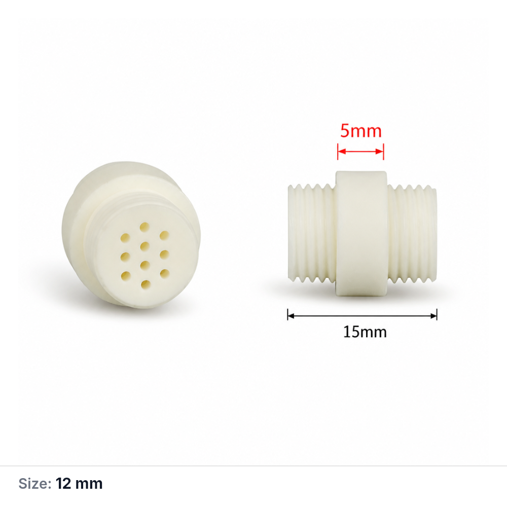 (MQAAC086) Perforated Alumina Crucible Lid with External Threads, Ø12 × 15 mm