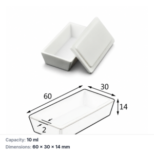 (MQABO019) Trapezoidal Alumina Boat with Lid, 60 × 30 × 14 mm, 10 mL