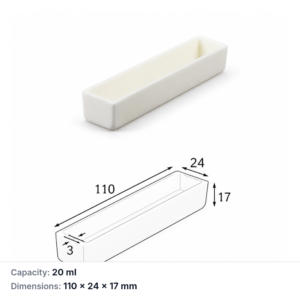 (MQABO140) Rectangular Alumina Boat, 110 × 24 × 17 mm, 20 mL