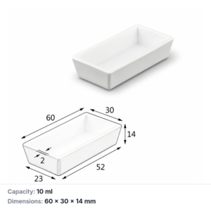 (MQABO145) Trapezoidal Alumina Boat, 60 × 30 × 14 mm, 10 mL