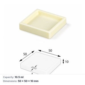 (MQABO200) Square Alumina Boat, 50 × 50 × 10 mm, 10.5 mL