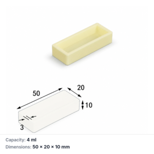 (MQABO203) Rectangular Alumina Boat, 50 × 20 × 10 mm, 4 mL