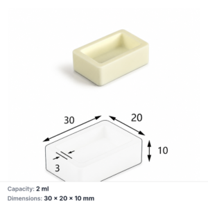 (MQABO234) Rectangular Alumina Boat, 30 × 20 × 10 mm, 2 mL
