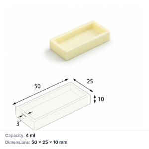 (MQABO236) Rectangular Alumina Boat, 50 × 25 × 10 mm, 4 mL