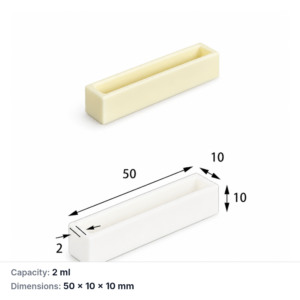 (MQABO241) Rectangular Alumina Boat, 50 × 10 × 10 mm, 2 mL