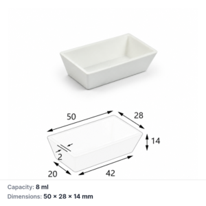 (MQABO250) Trapezoidal Alumina Boat, 50 × 28 × 14 mm, 8 mL