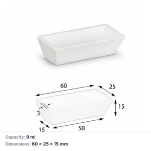 (MQABO251) Trapezoidal Alumina Boat, 60 × 25 × 15 mm, 9 mL