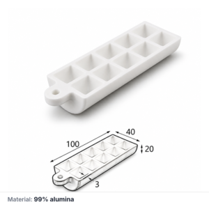 (MQABO259) Semi-cylindrical Alumina Boat, 100 × 40 × 20 mm, 30 mL