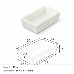 (MQABO269) Trapezoidal Alumina Boat, 60 × 35 × 15 mm, 15 mL