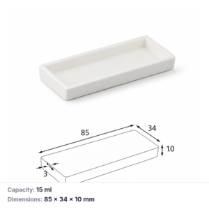 (MQABO270) Rectangular Alumina Boat, 85 × 34 × 10 mm, 15 mL