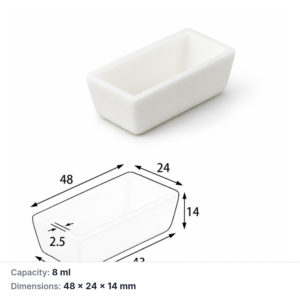 (MQABO271) Trapezoidal Alumina Boat, 48 × 24 × 14 mm, 8 mL