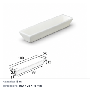 (MQABO275) Trapezoidal Alumina Boat, 100 × 25 × 15 mm, 15 mL