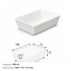 (MQABO276) Trapezoidal Alumina Boat, 100 × 75 × 27 mm, 100 mL