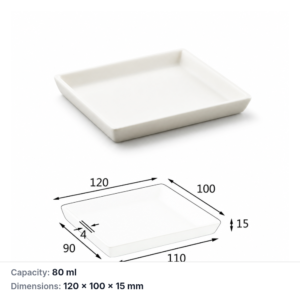 (MQABO277) Trapezoidal Alumina Boat, 120 × 100 × 15 mm, 80 mL