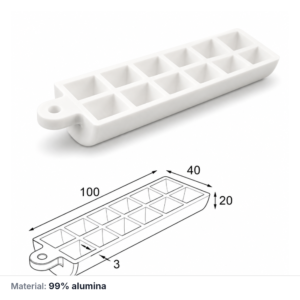 (MQABO298) Semi-cylindrical Alumina Boat, 100 × 40 × 20 mm