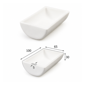 (MQABO300) Semi-cylindrical Alumina Boat, 100 × 65 × 30 mm, 100 mL
