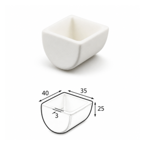 (MQABO301) Semi-cylindrical Alumina Boat, 40 × 35 × 25 mm, 15 mL