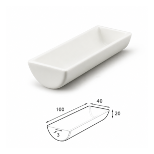(MQABO303) Semi-cylindrical Alumina Boat, 100 × 40 × 20 mm, 40 mL