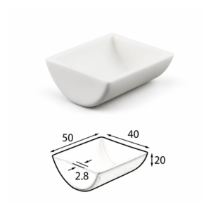 (MQABO306) Semi-cylindrical Alumina Boat, 50 × 40 × 20 mm, 20 mL