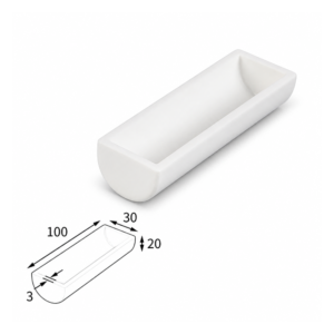 (MQABO310) Semi-cylindrical Alumina Boat, 100 × 30 × 20 mm, 30 mL
