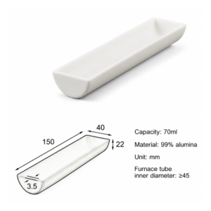 (MQABO315) Semi-cylindrical Alumina Boat, 150 × 40 × 22 mm, 70 mL