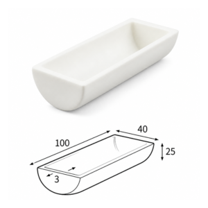 (MQABO318) Semi-cylindrical Alumina Boat, 100 × 40 × 25 mm