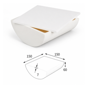 (MQABO323) Semi-cylindrical Alumina Boat with Lid, 150 × 150 × 60 mm, 700 mL