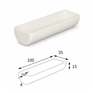 (MQABO328) Semi-cylindrical Alumina Boat, 100 × 35 × 15 mm