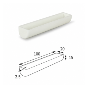 (MQABO330) Semi-cylindrical Alumina Boat, 100 × 20 × 15 mm, 9 mL