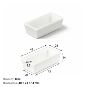 (MQABO339) Trapezoidal Alumina Boat, 48 × 24 × 14 mm, 8 mL