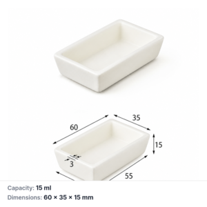 (MQABO344) Trapezoidal Alumina Boat, 60 × 35 × 15 mm, 15 mL