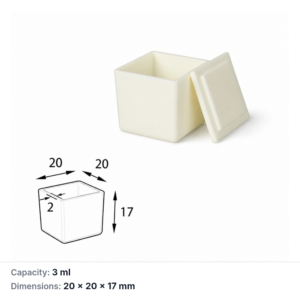 (MQABO353) Trapezoidal Alumina Boat with Lid, 20 × 20 × 17 mm, 3 mL