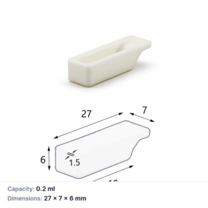 (MQABO355) Rectangular Alumina Boat, 27 × 7 × 6 mm, 0.2 mL