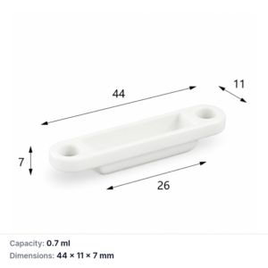 (MQABO356) Perforated Rectangular Alumina Boat, 44 × 11 × 7 mm, 0.7 mL