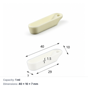 (MQABO358) Perforated Rectangular Alumina Boat, 40 × 10 × 7 mm, 1 mL