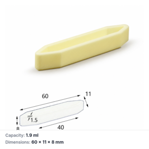 (MQABO360) Rectangular Alumina Boat, 60 × 11 × 8 mm, 1.9 mL