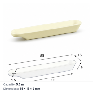 (MQABO363) Rectangular Alumina Boat, 85 × 15 × 9 mm, 5.5 mL