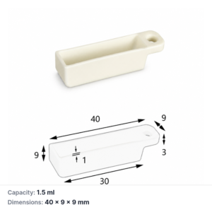 (MQABO367) Perforated Rectangular Alumina Boat, 40 × 9 × 9 mm, 1.5 mL