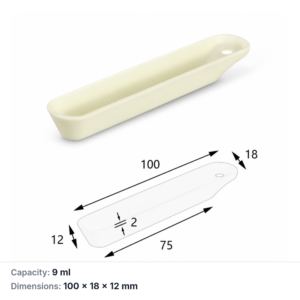 (MQABO369) Perforated Rectangular Alumina Boat, 100 × 18 × 12 mm, 9 mL