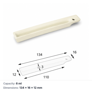 (MQABO372) Perforated Rectangular Alumina Boat, 134 × 16 × 12 mm, 6 mL