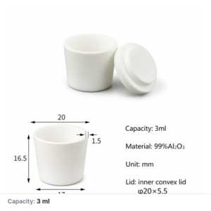 (MQACR031) Arc-shaped Alumina Crucible with Lid, 3 mL