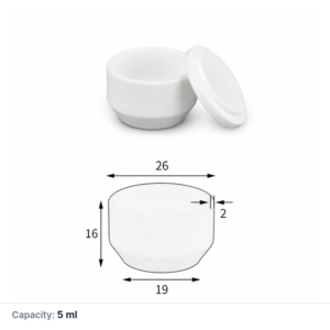 (MQACR060) Arc-shaped Alumina Crucible with Lid, 5 mL, Low Form